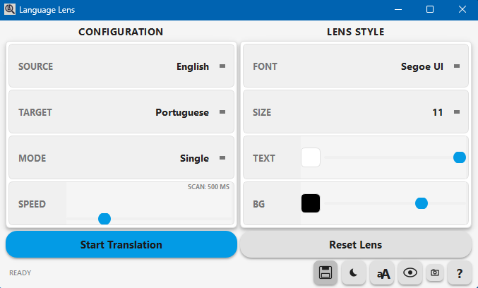 Language Lens Light Theme